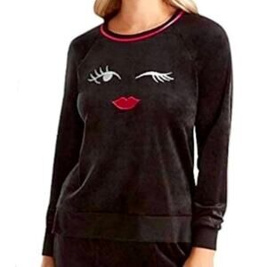 kate spade Stretch Velour Winking Eye Pajama Top